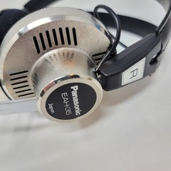 NOS Vintage Panasonic EAH-35 Velocity Type Stereo Headphones Retro Silver Black