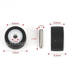 5PCS 13×8.3X6.3x2mm Pinch Roller with Metal Axle for Akai Sony Sharp Sanyo