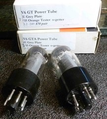 Pair GE Grey Plate 6v6 GTA Power Tubes 7/15 on the Orange Tester