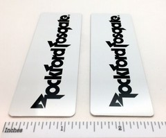 Rockford Fosgate Speaker Badge Logo Custom Made Aluminum Pair