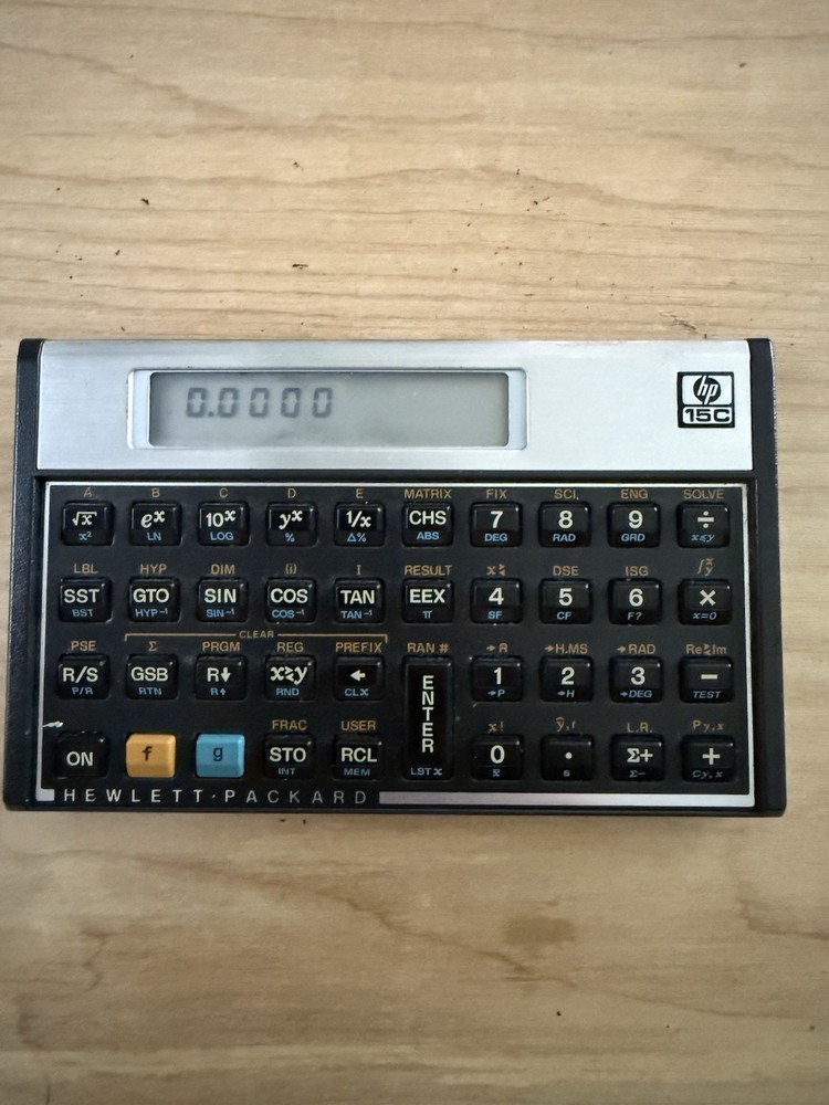 Vintage Hewlett-Packard HP 15C Scientific Calculator W/Case Works #1