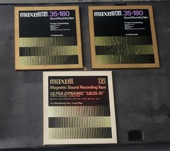 (3) Maxell UD 35-180 10″ Sound Recording Tape 3600 ft BLANK Reel to Reel USED