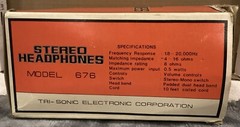 Vintage Trisonic Stereo Headphones Tri-Sonic Model 676 Taiwan Tested