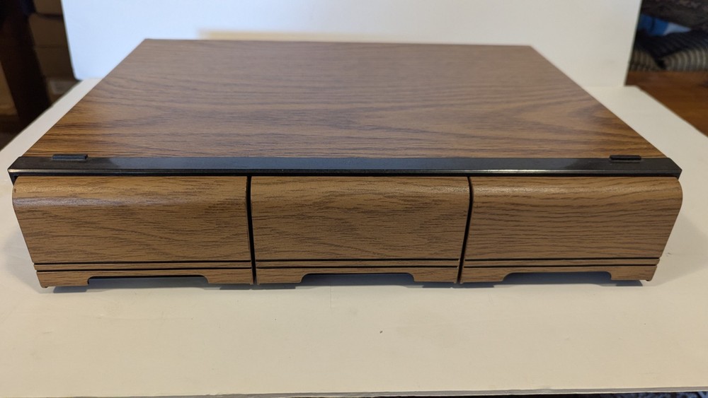 Vintage PAO 3 Drawer 42 Cassette Tape Storage Case Wood Grain Faux Oak