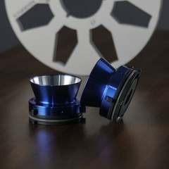 2X Studevox Metal Blue NAB Hub Adapters For Open Reel to Reel Tape Recorders