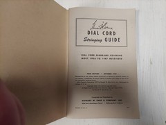 1947 Dial Cord Stringing Guide by Howard W Sams DC-1 Radio Repair 1st Ed 1stP
