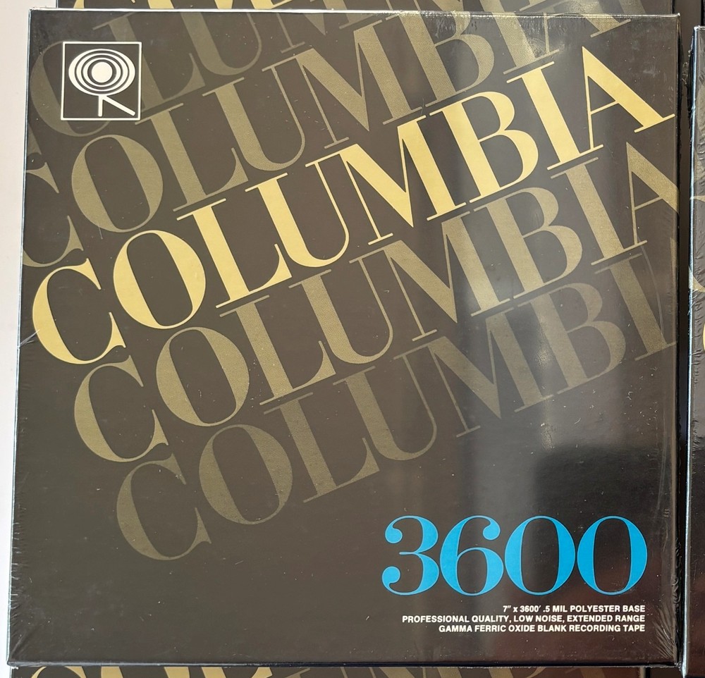 New In Box & Sealed! Columbia 7″ x 3600′ .5 mil Polyester Blank Recording Tape