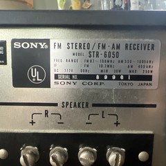 Sony STR-6050 AM/FM Stereo Receiver 1970 Made in Japan 30 Watts – Works