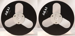 One Pair Blue Black TAPE REEL Akai 7” inch Light Metal Aluminum Take Up Reel