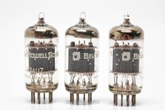 3 – Bell & Howell 12AU7 Vacuum Tubes / Short Gray Plates – O Getters — KT1