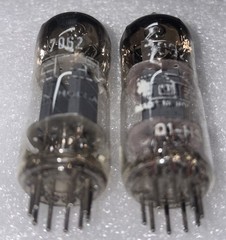 Matched Pair Amperex E180CC 7062 Pinch Waist Foil D Getter Tube TV7 Strong #5