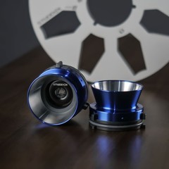 2X Studevox Metal Blue NAB Hub Adapters For Open Reel to Reel Tape Recorders