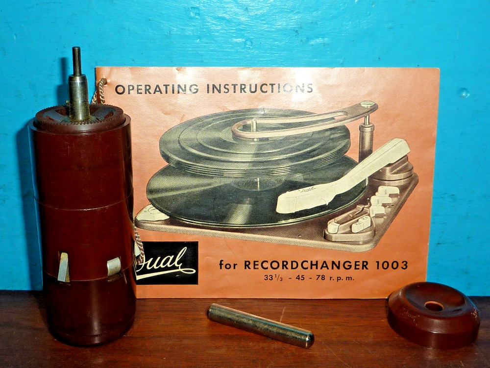 Dual 1003 Phono Turntable Original Hangtag & 45 RPM Spindle Adapter