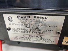 Sears Professional Series Model 28669 Belt Drive S-Type Arm Black Wood Turntable