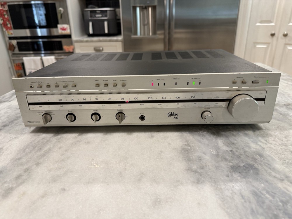 Calibre 240 Stereo Receiver Aluminum Vintage Phono Input Dolby FM Tested Works