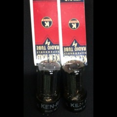 GREAT PAIR KEN RAD 5Y3GT Black Plate VINTAGE Rectifier VACUUM TUBES O.9759