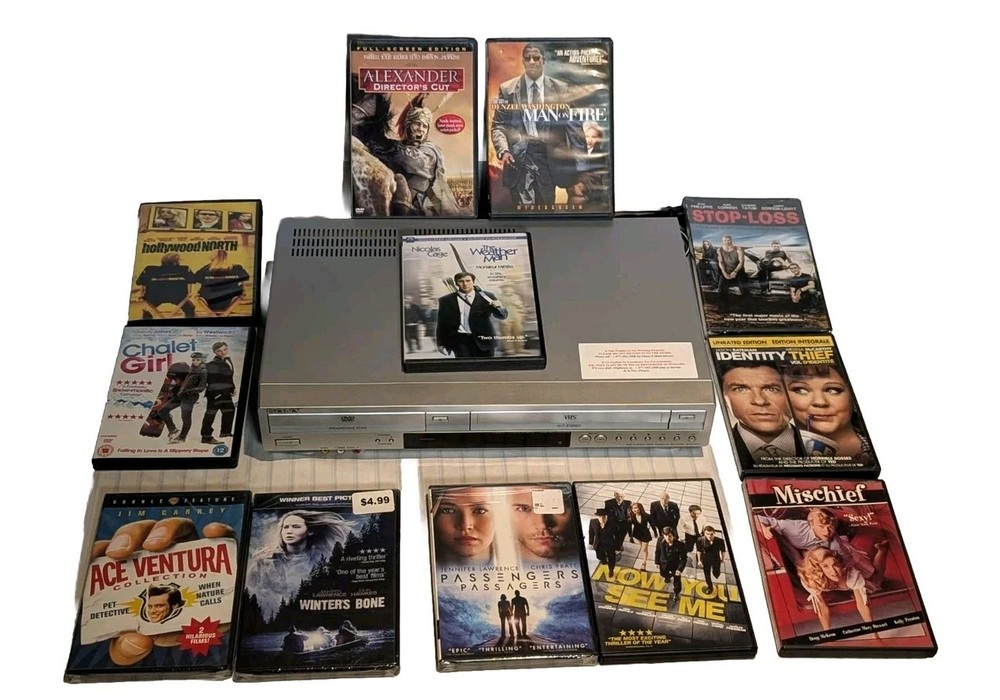Sony DVD VHS Combo Slv-D370P Hi Fi Stereo 120V 25w With 12 Movies