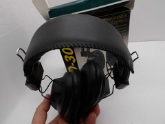 Vintage HD-3030 Stereo Mono Headphones Black Padded Volume Control, Tested!!