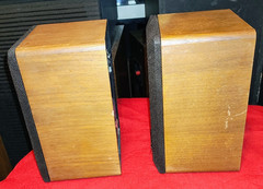 Pair Of Realistic Minimus -7W Speakers #40-2039A Walnut Veneer Tested Japan 40W.