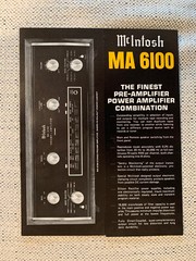 McIntosh MA-6100 Pre-Amplifier Foldout Dealer Brochure *ORIGINAL*