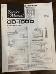 PIONEER cd-1000 cd1000 electronic crossover Service Manual **ORIGINAL**