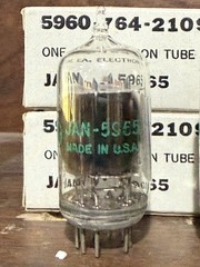 Matched NOS Pair GE JAN 5965 Clear Top Military Spec Vacuum Tubes TV7 Tested NEW