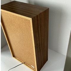 Vintage Bookshelf Speaker Wood Grain Single 14in Brown Fabric Grill