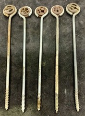 Lot of 5 – Vintage Audiotex TV Antenna 7 1/2″ Screw Type Wire Holder Standoffs