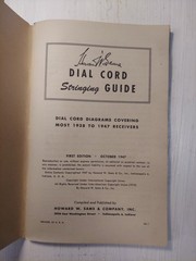 1947 Dial Cord Stringing Guide by Howard W Sams DC-1 Radio Repair 1st Ed 1stP