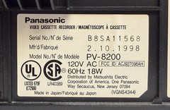 Panasonic PV-8200 Omnivision VCR Blue Line VHS Player. Tested. NO REMOTE.