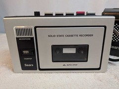 Sears Solid State Cassette Recorder Auto Stop – Portable w/ Case