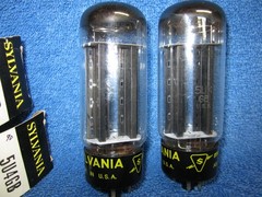 NIB Matched Pair Sylvania 5U4GB Black Plate Rectifier Tubes TESTED 5U4 5AS4A