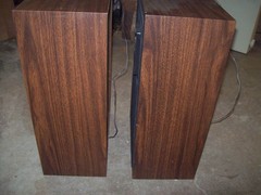 Vintage 1970s Zenith Allegro 2000 Floor Speaker Pair Wood Grain TESTED WORKING
