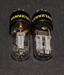 SYLVANIA 6SN7 GTB 1977 TUBE 2 HOLE TOUGH DOG FOIL GETTER MATCHED SET NIB