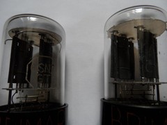 VERY RARE EARLY MATCHED PAIR OF BRIMAR 6SN7GT BLACK PLATES