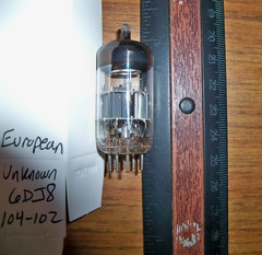 Strong Unknown European Gray Plate O Getter 6DJ8 / ECC88 Tube – 104/102