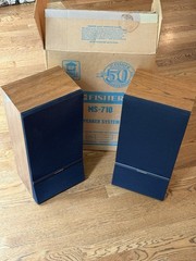 Vintage Fisher Speakers MS-710 Pair Faux Woodgrain RCA Connectors 19Hx9Wx7D