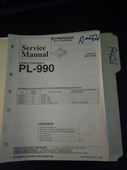 Pioneer PL-990 service manual original repair book