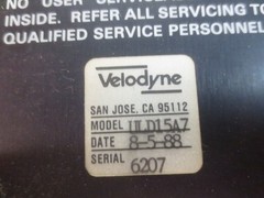 🔥 1988 VELODYNE ULD-15A7 Subwoofer Power Amplifier – 400 WATTS TESTED WORKS 🔥