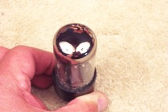 One, Mullard 5AR4 GZ34, fat base, dual getter, no notch, f31, 1959