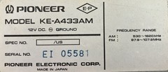 Pioneer KE-A433AM Super Tuner III – AM STEREO – Made in Japan 1985 – New In Box