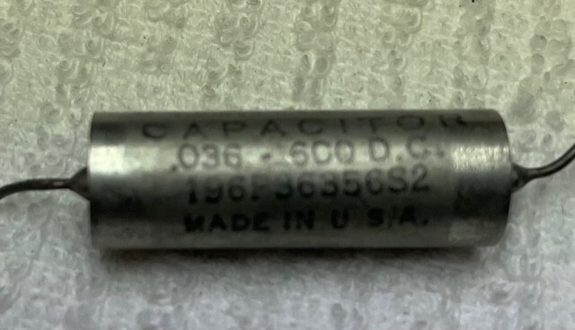 Sprague Vitamin Q Capacitor .036 – 600