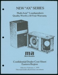 1979 Micro-Acoustics AX Series Loudspeaker Confidential Dealer Price Stereo HiFi