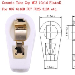 10PCS Gold Plated 9mm Vacuum Tube Anode Cap For 807 FU7 6146B FU25 310A Tube