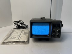 Bentley Deluxe Portable TV Black & White Television 5” Battery Powered Vintage