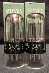 SYLVANIA 6SN7 GTB TUBE 1951 CHROME TOPPED HALO BLACK PLATES MATCHING SET