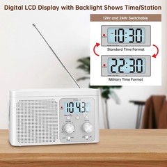 DreamSky AM FM Radio Portable – Shortwave Radio Battery Powered or Plug in Wall