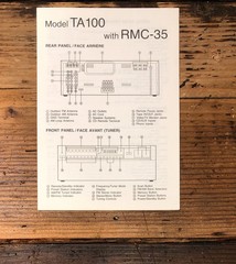 Marantz Model TA 100 Amplifier Owners / User Manual *Original*