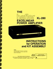 Hafler XL-280 XL280 Amplifier INSTRUCTION MANUAL and Schematic Diagram