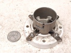 Nice Ceramic Johnson 4 Pin UX Socket / Old Vintage Ham Radio Tube Transmitter